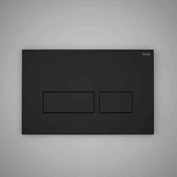 RAK Rectangular Dual Flush Plate - Matt Black